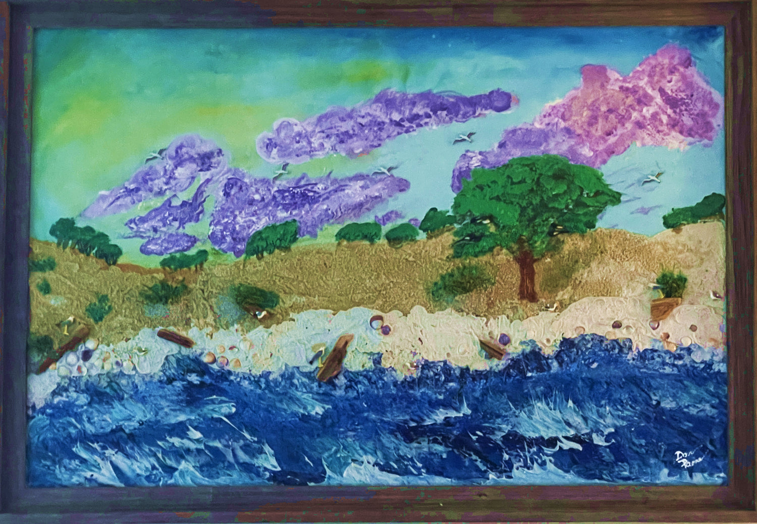 "Beach Menagerie" Original Relief Painting/Collage