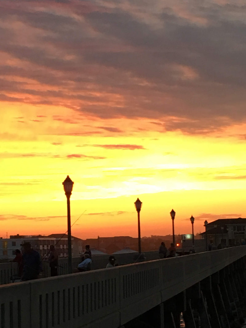 Copy of "Fishing at Johnny Mercer's Pier at Sunrise" Canvas Print