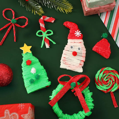 Wiki Sticks, Christmas Wax Craft Sticks Red Green White Bendable Sticky Wax Yarn Sticks With Storage Bag For DIY School Project Art Craft Supplies Clearance