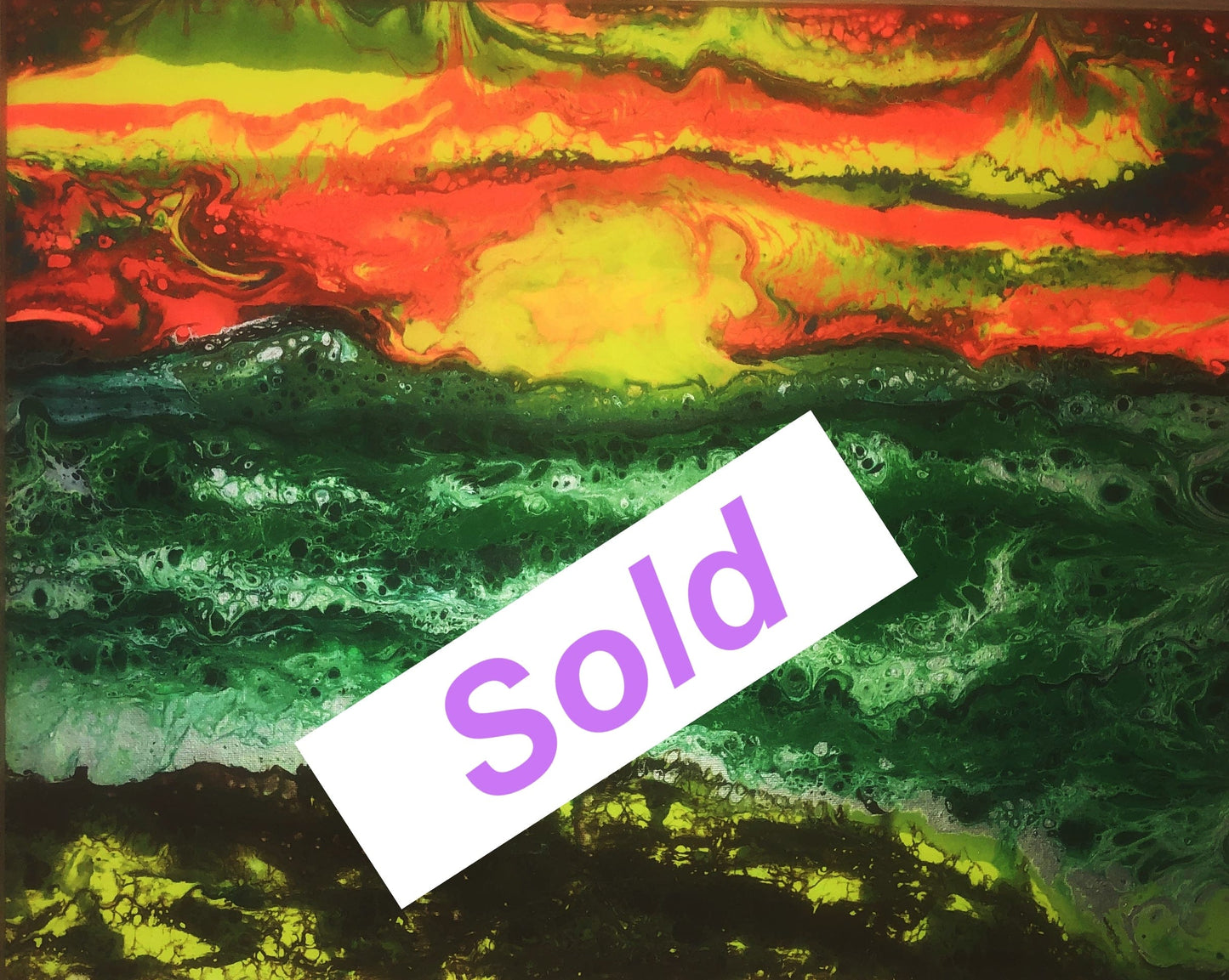 Psychedelic Beach" Pour Original Painting" - Art by Don Paone and Friends