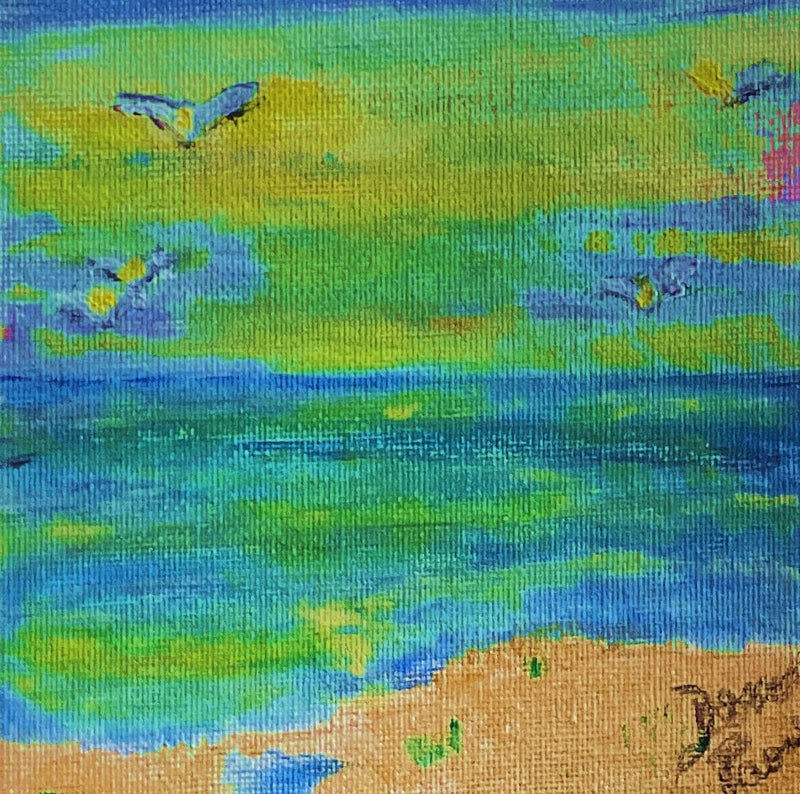 "Seashore Gulls" Original Miniature Painting by Don Paone - Art by Don Paone and Friends